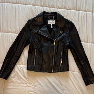 BCBGeneration Black Faux Leather Moto Biker Jacket - Size XS